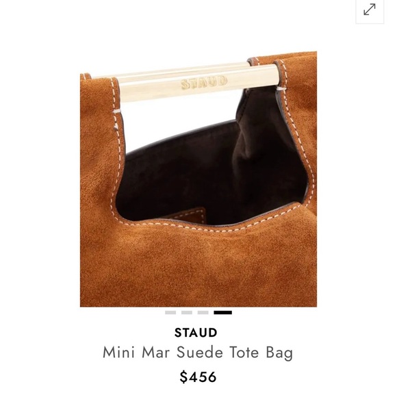 STAUD Mini Mar Tan Suede Crossbody Bag - Picture 4 of 14
